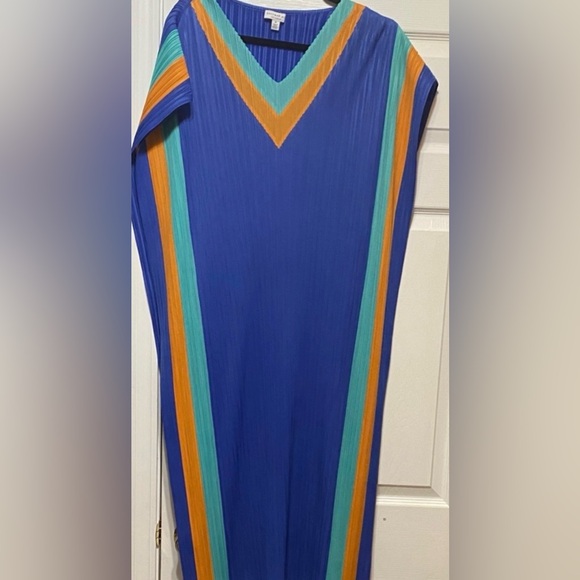 Current Air Dresses & Skirts - Current Air Blue Asymmetrical Dress with Orange and Green Accents